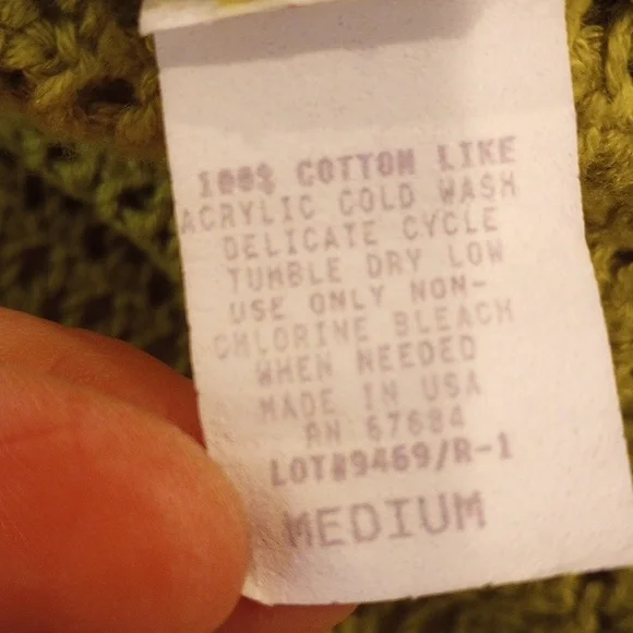 Lime Crochet Cardigan Sweater - Picture 3 of 3